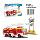 EC-Dragon Projector Fire Truck Building Set (433 Pieces)